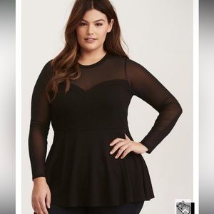 4x TORRID MESH PEPLUM TOP
